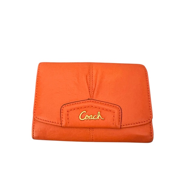 Coach Ashley Mini Tote & CoachCompact Clutch Wallet Tearose Orange - Picture 6 of 12